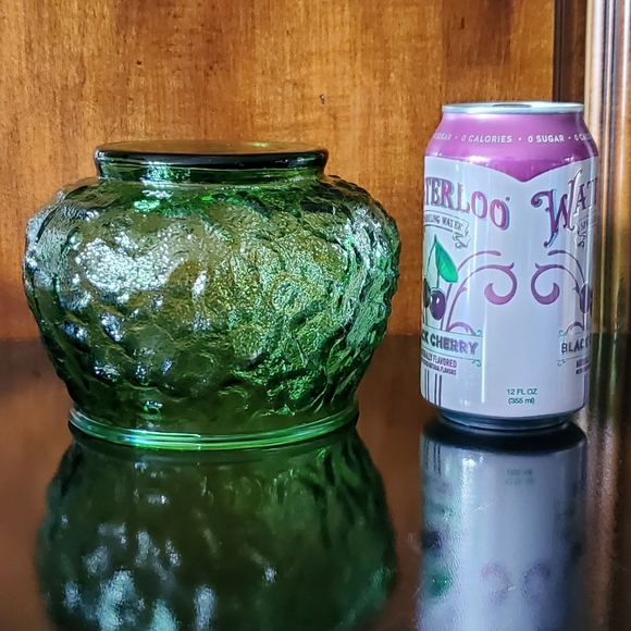 Vntg E.O. Brody Green Textured Glass Squat Vase made in Cleveland Ohio - Picture 11 of 14